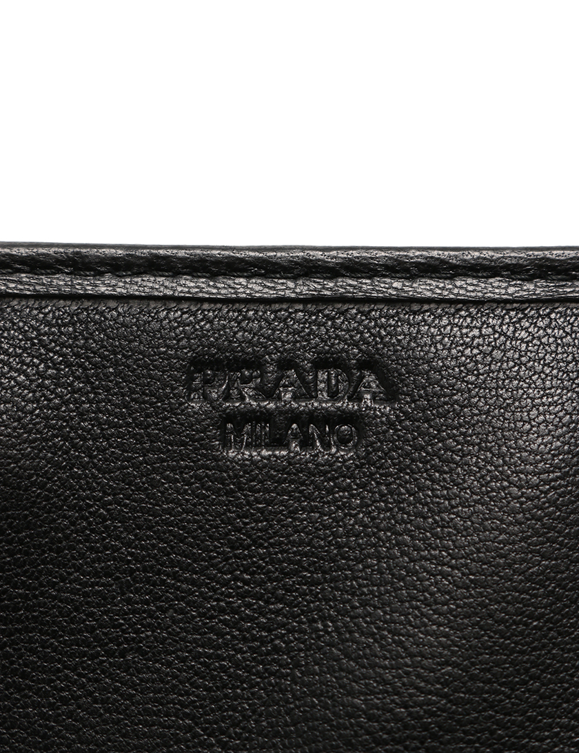 プラダ(PRADA)NAPPA|GAUFRE|二つ折り長財布|ギャザー|レザー|黒