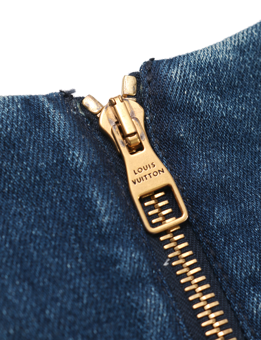 ルイヴィトン Louis Vuitton ワンピース モノグラムデニム パッチワーク ネイビー ハイブランド ブランド専門の中古通販サイト