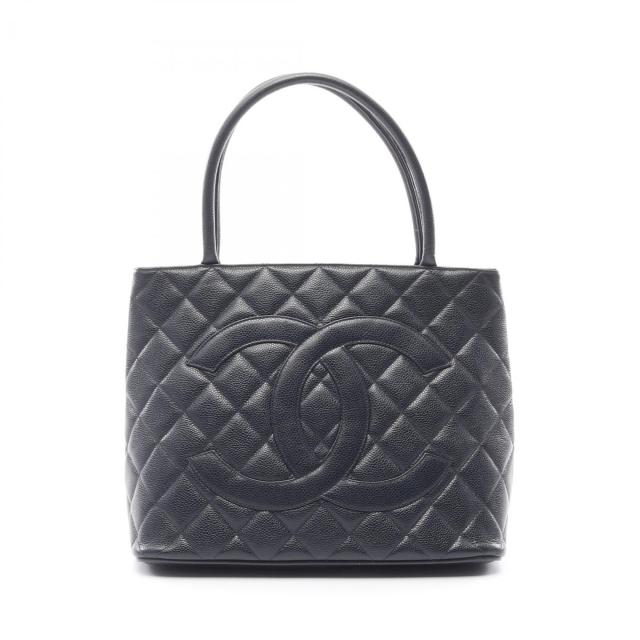 CHANEL・バッグ・復刻トート ハンドバッグ トートバッグ キャビアスキン ネイビー シルバー金具