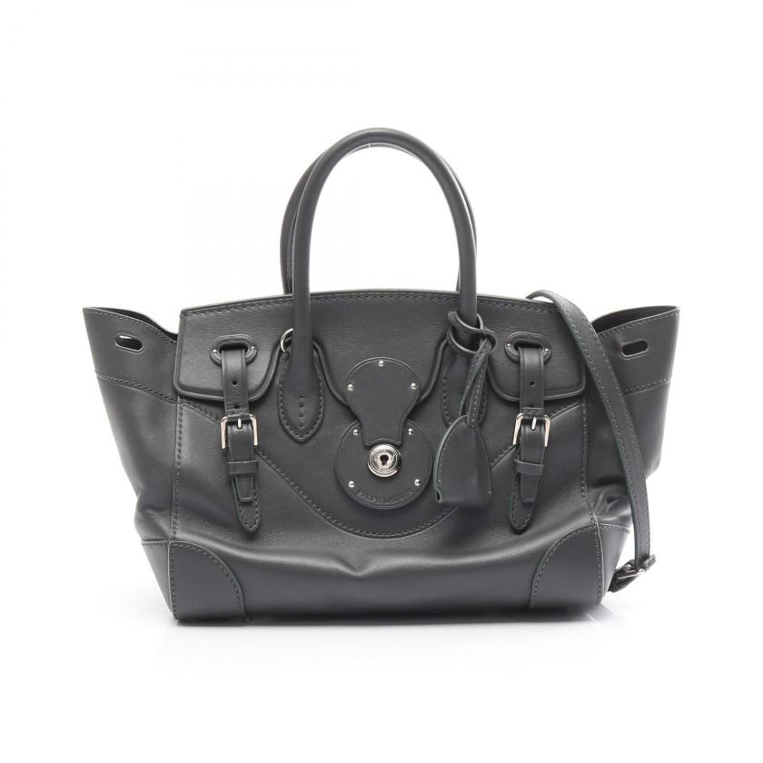 RALPH LAUREN・バッグ・ソフト リッキー ハンドバッグ レザー グレー 2WAY