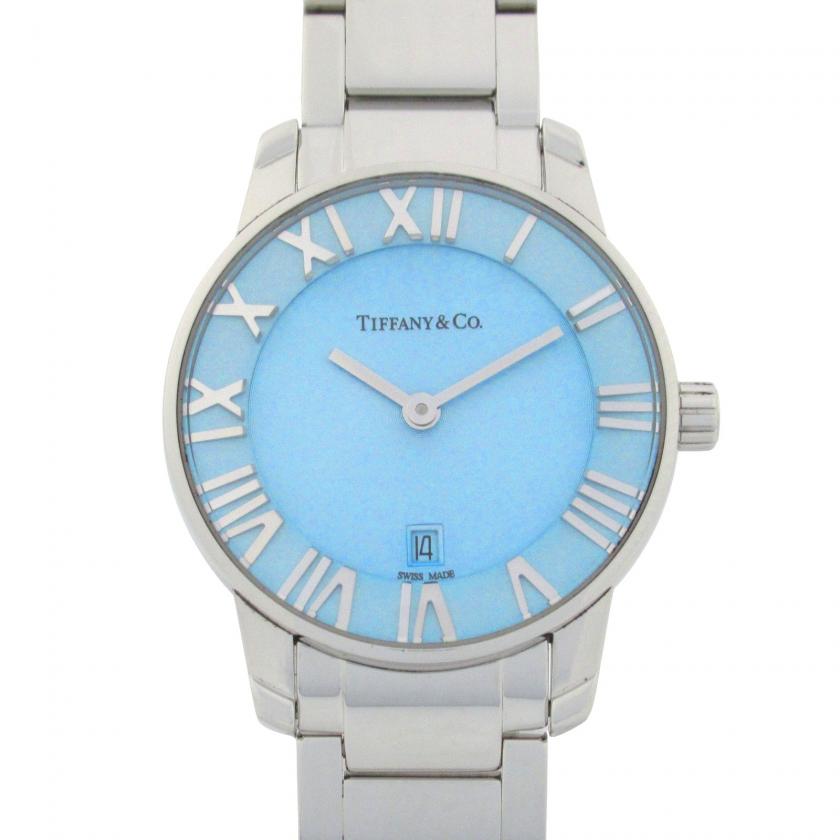 TIFFANY & Co.・時計・アトラス2ハンド レディース 腕時計 クオーツ ステンレススチール ブルー