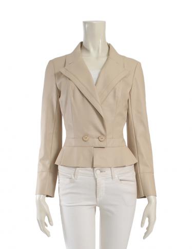 美品✨フォクシー ニューヨーク collectionレザージャケット ベージュ 中古・古着通販】FOXEY NEWYORK (フォクシーニューヨーク) フェイク