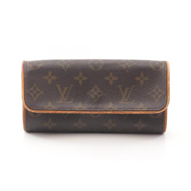 LOUIS VUITTON・バッグ・ポシェット ツインPM モノグラム ショルダーバッグ PVC レザー ブラウン