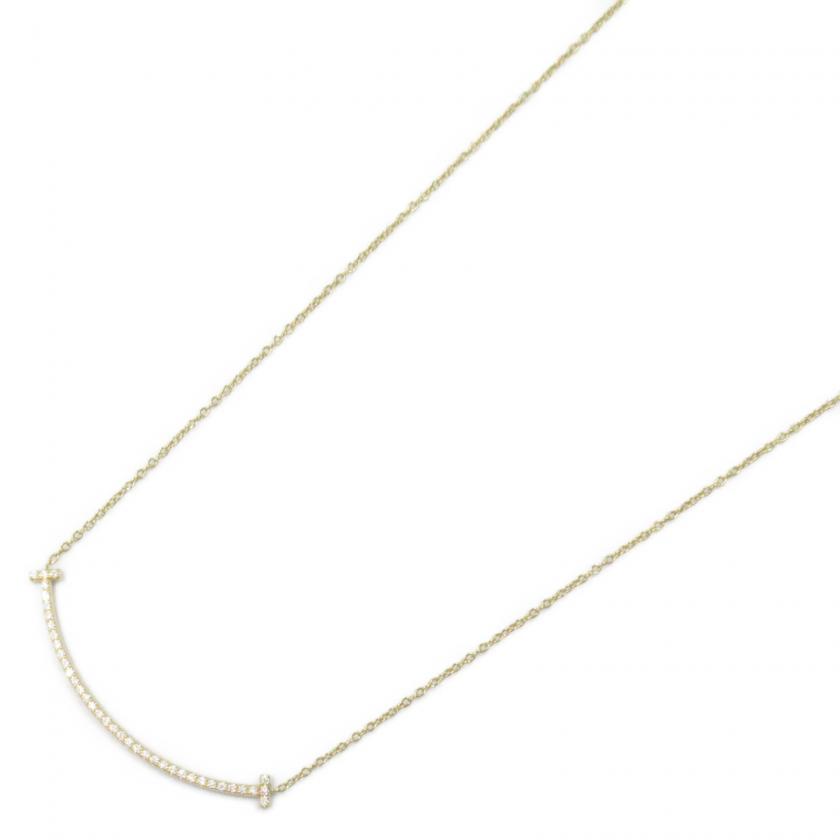 TIFFANY & Co.・アクセサリー・Tスマイル スモール ネックレス ダイヤ ネックレス K18（イエローゴールド） ダイヤモンド クリア