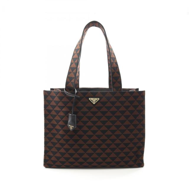 PRADA・バッグ・ショルダーバッグ トートバッグ キャンバス ブラウン ブラック