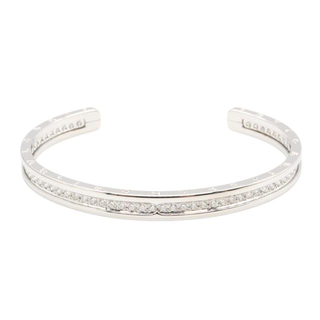 BVLGARI・アクセサリー・ブルガリブルガリ オープン ブレス ダイヤ バングル K18WG（ホワイトゴールド） ダイヤモンド クリア