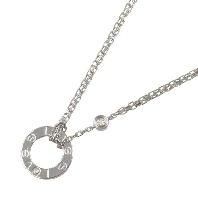 Cartier・アクセサリー・ラブサークル ネックレス 2PD ネックレス K18WG（ホワイトゴールド） ダイヤモンド クリア