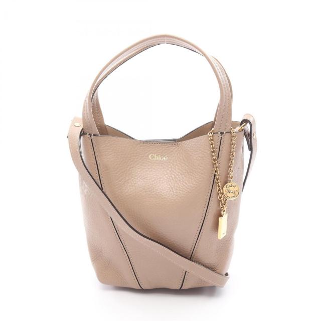 Chloe・バッグ・Spin スモール ハンドバッグ レザー ベージュ 2WAY