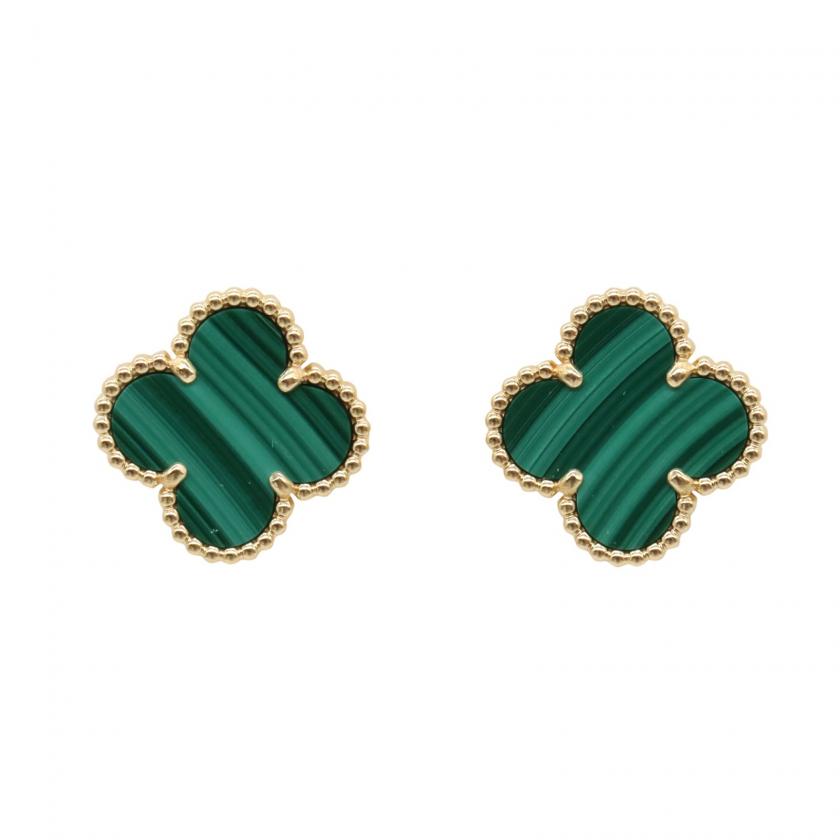Van Cleef & Arpels・アクセサリー・ヴィンテージアルハンブラ ピアス マラカイト ピアス K18（イエローゴールド） マラカイト グリーン
