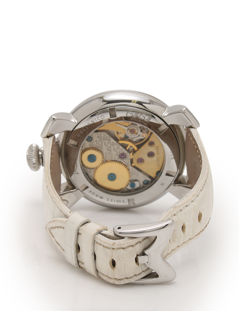 ガガミラノ Gaga Milano マヌアーレ48mm 手巻き 腕時計 メンズ Ss レザー シルバー白 マルチカラー ハイブランド ブランド専門の中古通販サイト