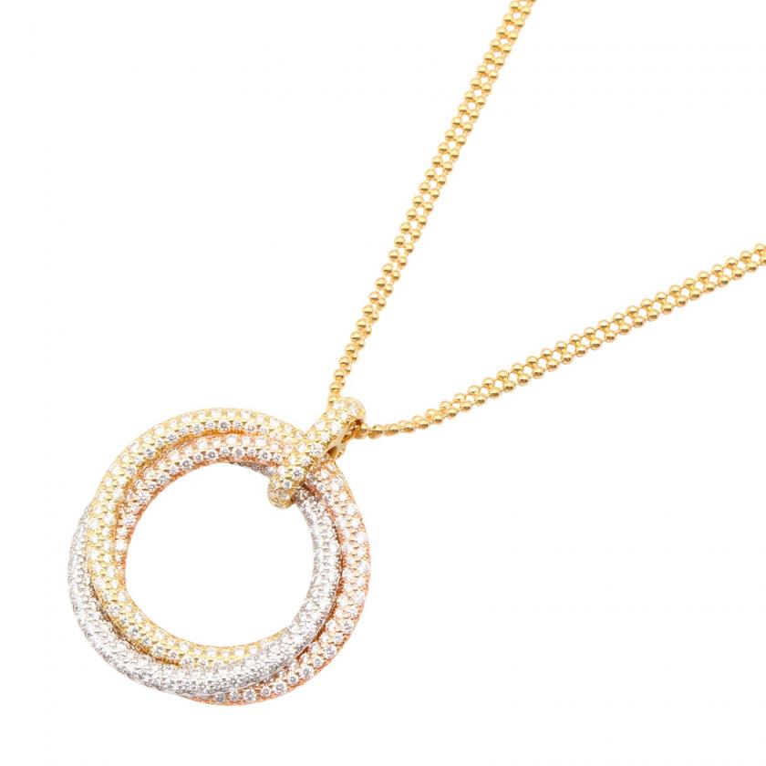 Cartier・アクセサリー・トリニティ ネックレス  ラージ パヴェダイヤ ネックレス K18（イエローゴールド） K18WG（ホワイトゴールド） K18PG（ピンクゴールド）/ダイヤモンド クリア