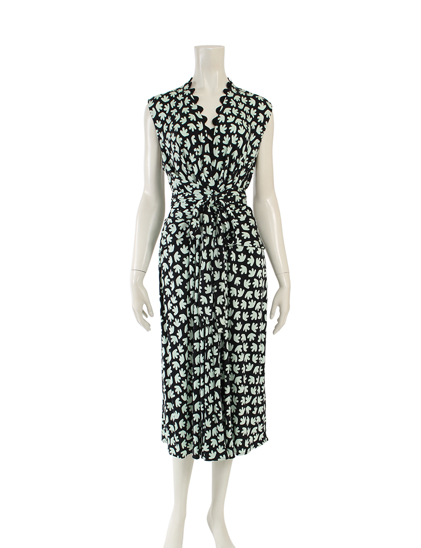 イッサロンドン Issa London Issa ワンピース 総柄 シルク 黒 黄緑 ハイブランド ブランド専門の中古通販サイト