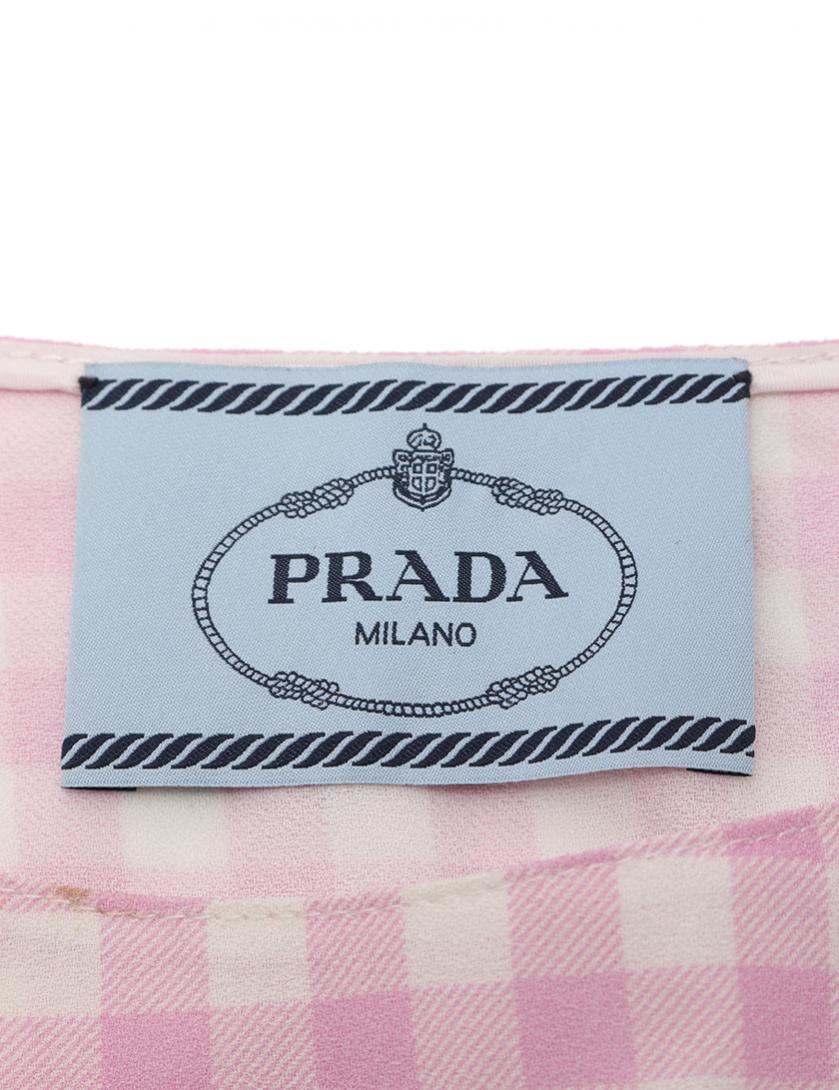 プラダ Prada ワンピース ギンガムチェック レーヨン ピンク ハイブランド ブランド専門の中古通販サイト