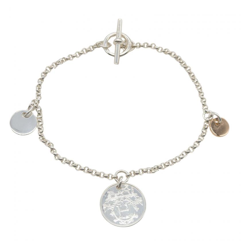 HERMES・アクセサリー・エクスリブリス PMブレスレット ブレスレット シルバー925 K18PG（ピンクゴールド） シルバー ゴールド