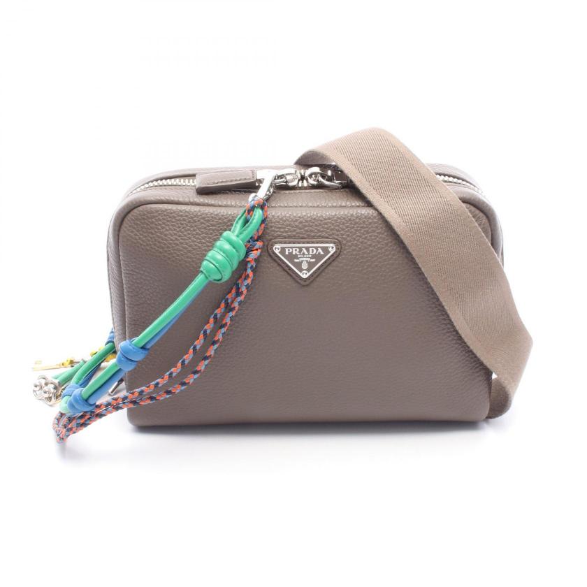 PRADA・バッグ・VIT.DAINO ショルダーバッグ レザー グレー トリック付き
