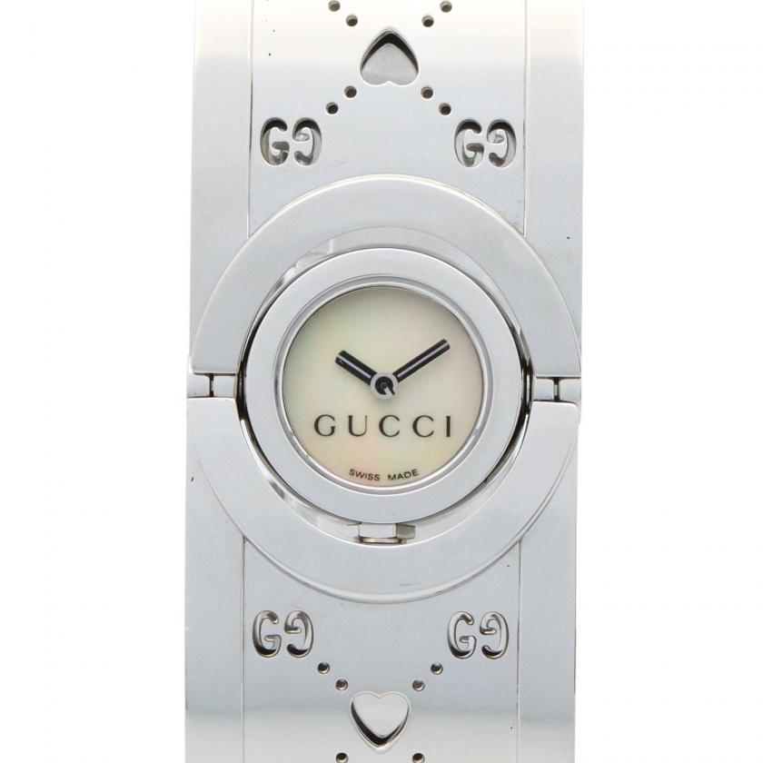 GUCCI・時計・トワール バングル レディース 腕時計 クオーツ ステンレススチール ホワイト ホワイトシェル