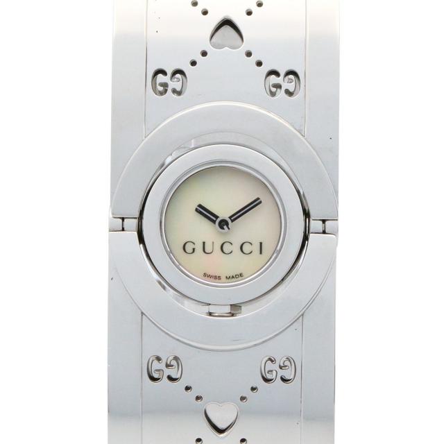 GUCCI・時計・トワール バングル レディース 腕時計 クオーツ ステンレススチール ホワイト ホワイトシェル