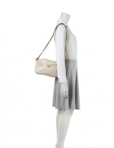 プラダ(PRADA)ショルダーバッグ|ナイロン|レザー|ベージュ|ハイ ...