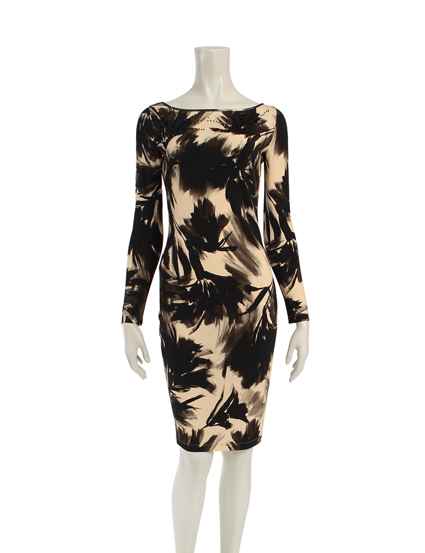 ブルマリン Blumarine ワンピース ストーン装飾 黒 ベージュ ハイブランド ブランド専門の中古通販サイト