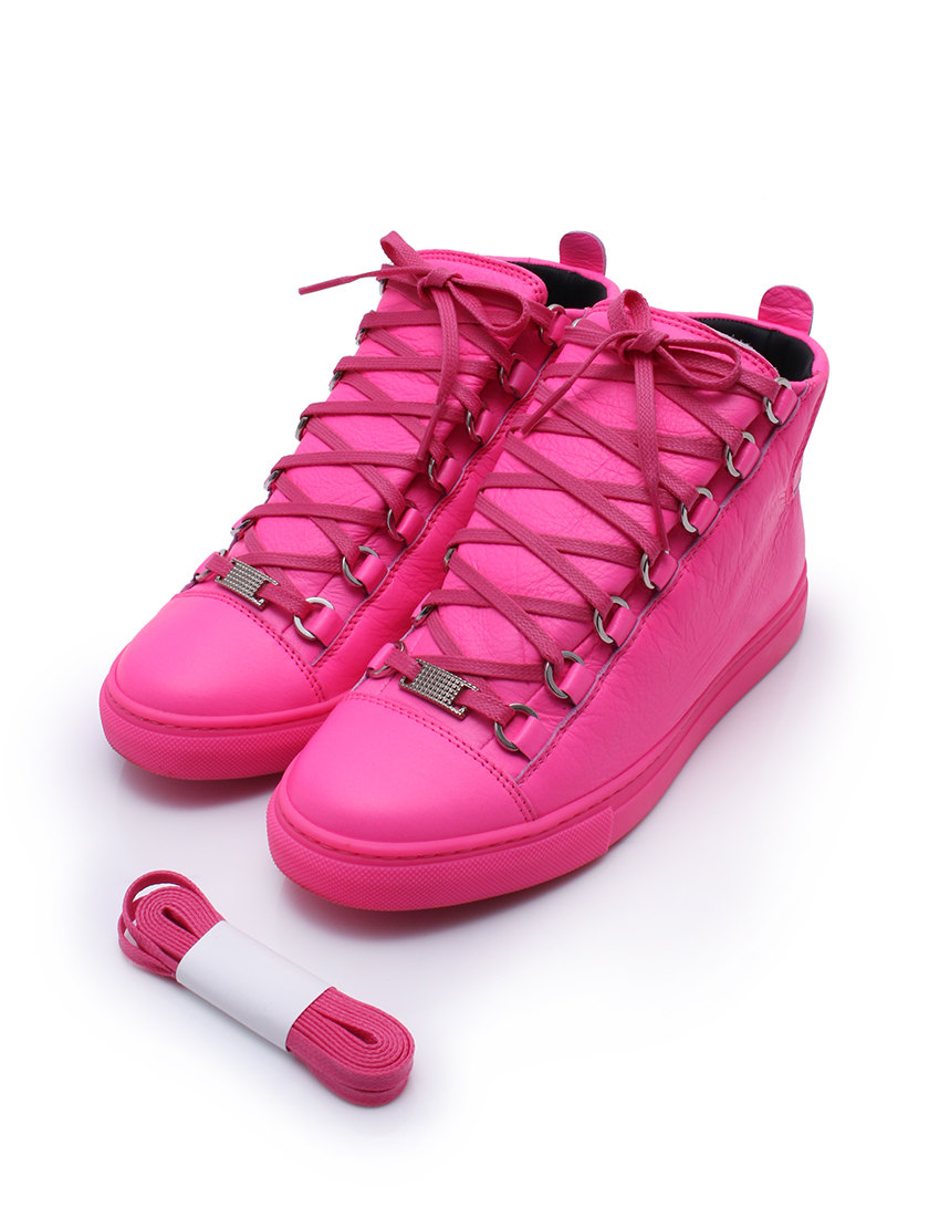 バレンシアガ Balenciaga アリーナ ハイカットスニーカー レザー ピンク ハイブランド ブランド専門の中古通販サイト