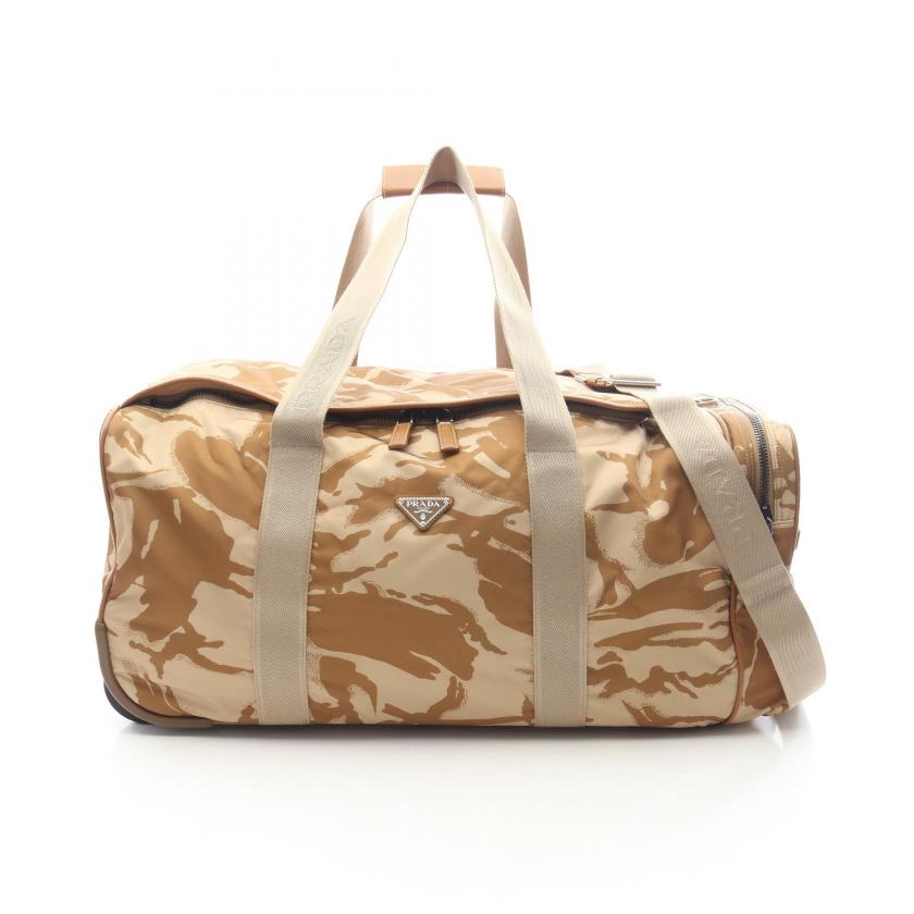 PRADA・バッグ・トロリー キャリーバッグ ボストンバッグ キャリーケース スーツケース ナイロン ベージュ 2WAY