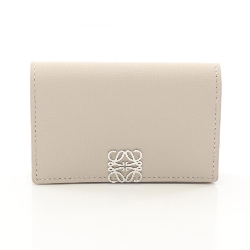 LOEWE・財布・小物・アナグラム ビジネスカードホルダー 名刺入れ カードケース レザー オフホワイト