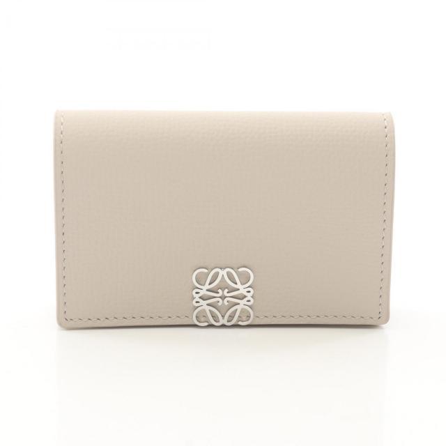 LOEWE・財布・小物・アナグラム ビジネスカードホルダー 名刺入れ カードケース レザー オフホワイト