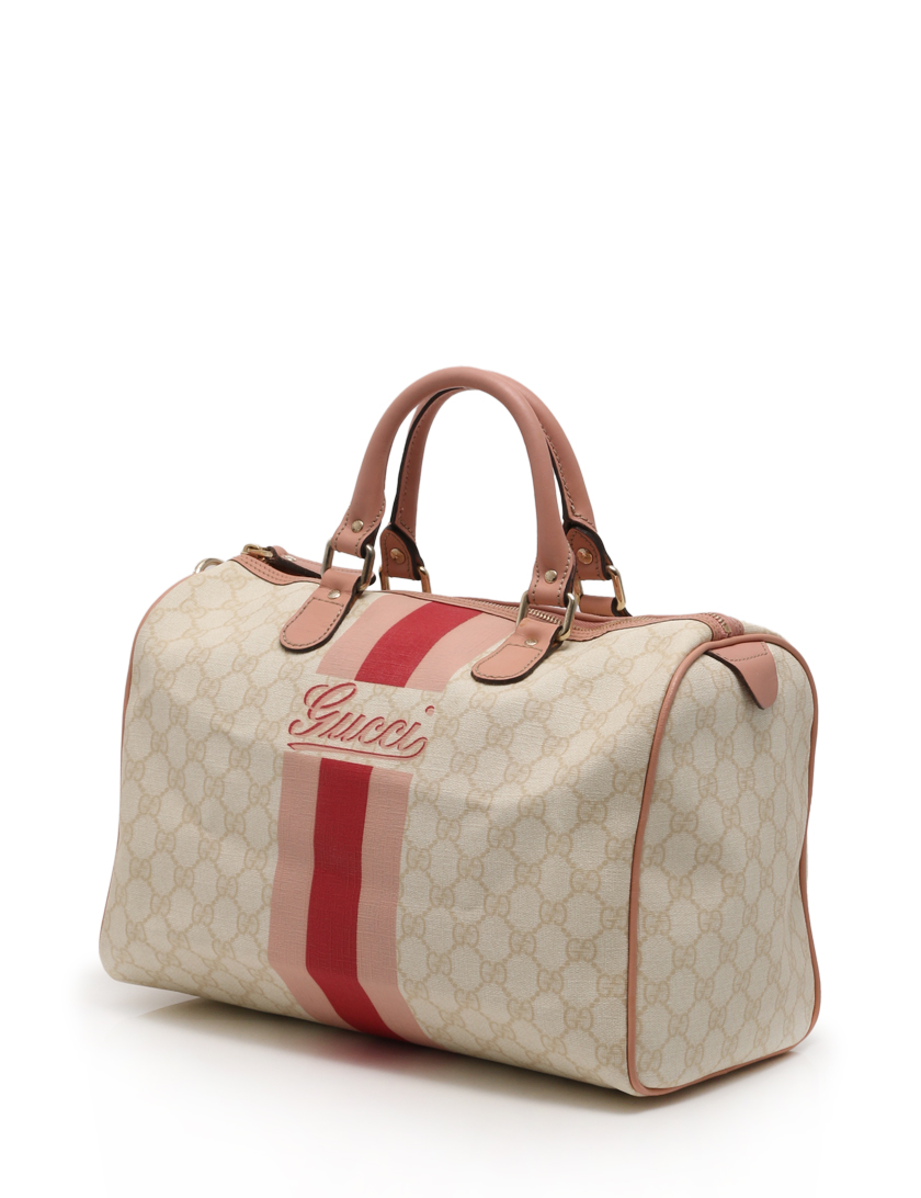 グッチ(GUCCI)GGプラス|ミニボストンバッグ|PVC|レザー|アイボリー|ピンク|赤|ハイブランド・ブランド専門の中古通販サイト(171854)