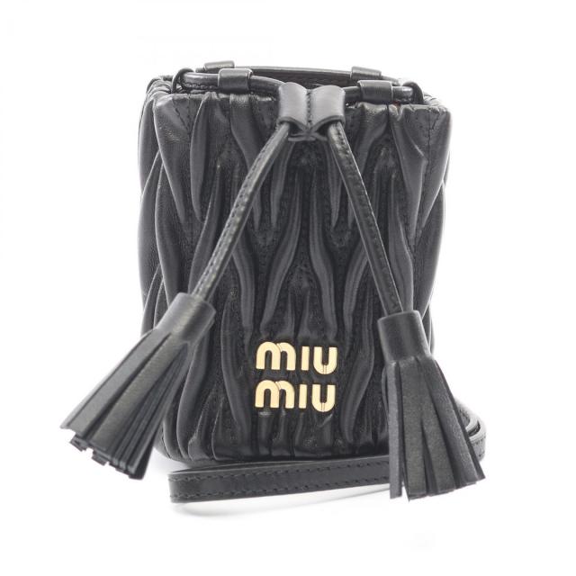 miu miu・バッグ・マテラッセ マイクロバッグ ショルダーバッグ レザー ブラック