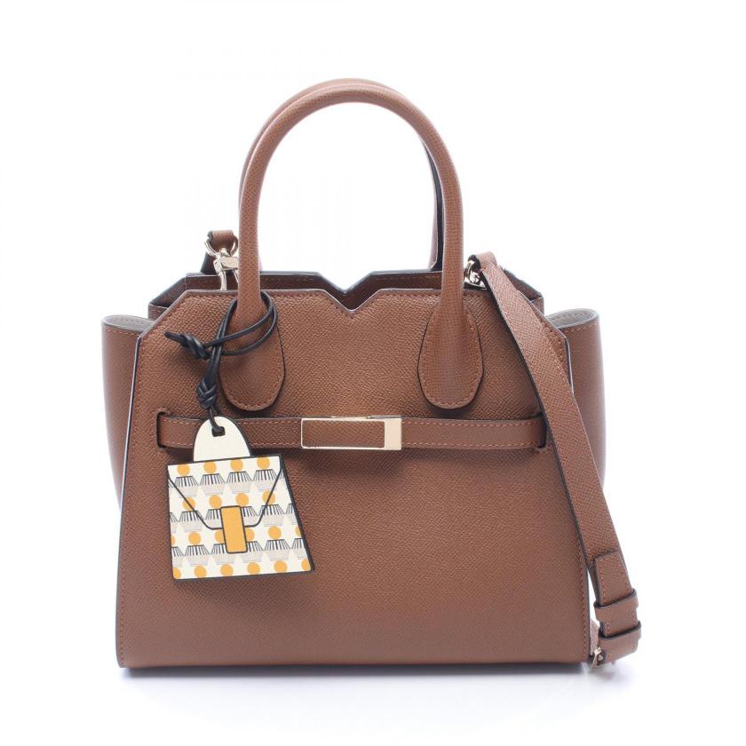 Valextra・バッグ・2ハンドル ミラノバッグ ミニ 2WAY ハンドバッグ レザー ブラウン