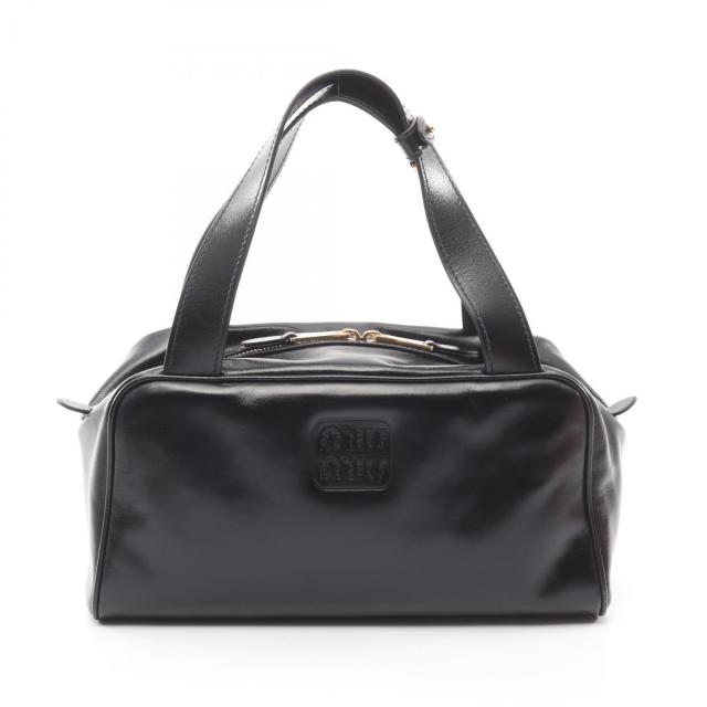 miu miu・バッグ・SOFTY SHINE ハンドバッグ レザー ブラック