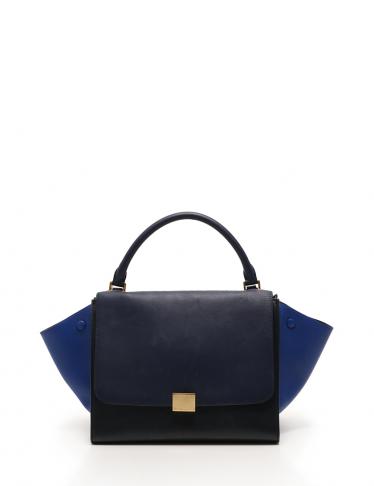 CELINE・バッグ・トラペーズ ハンドバッグ 2WAY レザー ネイビー