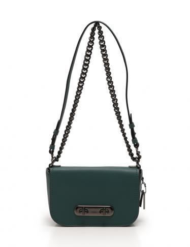 COACH・バッグ・スワッガー20 グラブタンレザー ショルダーバッグ 緑 