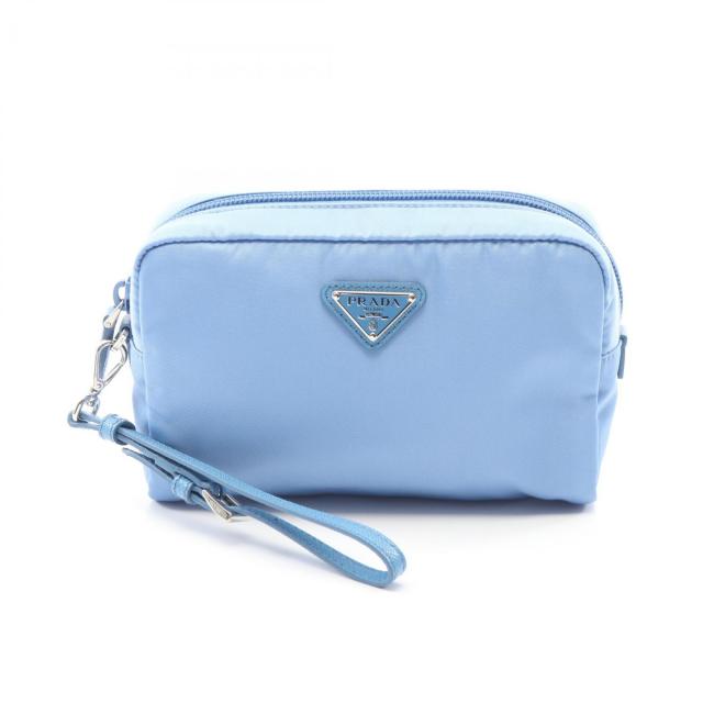 PRADA・財布・小物・Re-Nylon スモール ポーチ ナイロン サフィアーノレザー ライトブルー