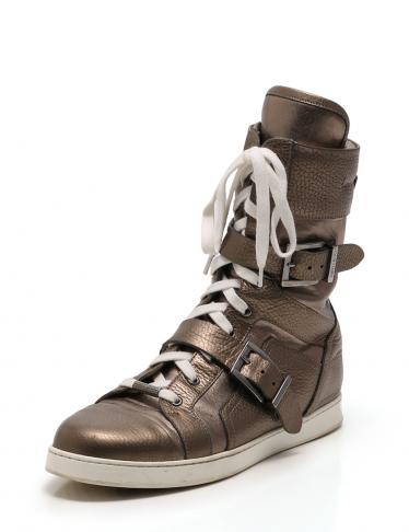JIMMY CHOO・シューズ・ハイカットスニーカー レースアップ ベルクロ 