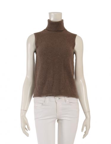 エルメス Hermes ノースリーブタートルネックニット カシミヤ 茶 ハイブランド ブランド専門の中古通販サイト
