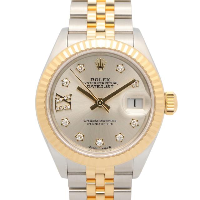 ROLEX・時計・デイトジャスト 28 9P/IXダイヤ レディース 腕時計 自動巻き K18（イエローゴールド） ステンレススチール ダイヤモンド シルバー ランダム番