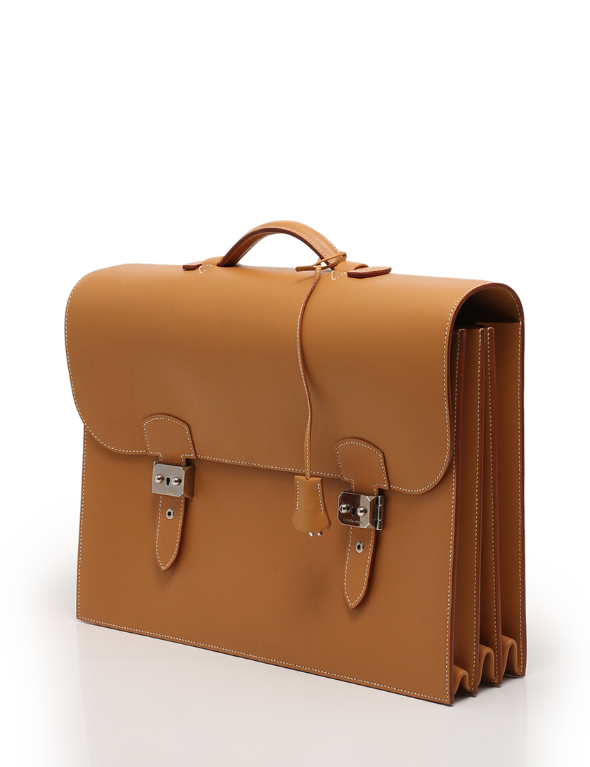 エルメス(HERMES)サックアデペッシュ42|ブリーフケース|ビジネスバッグ|ナチュラル|□G刻印|シルバー金具|ハイブランド・ブランド専門の中古通販サイト(182460)