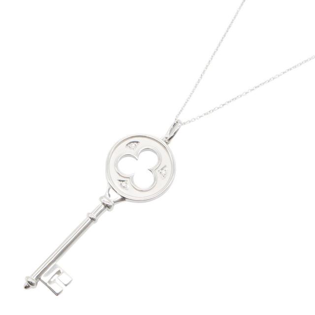 TIFFANY & Co.・アクセサリー・クローバー キー ペンダント ダイヤ ネックレス ネックレス ダイヤモンド K18WG ホワイトゴールド クリア