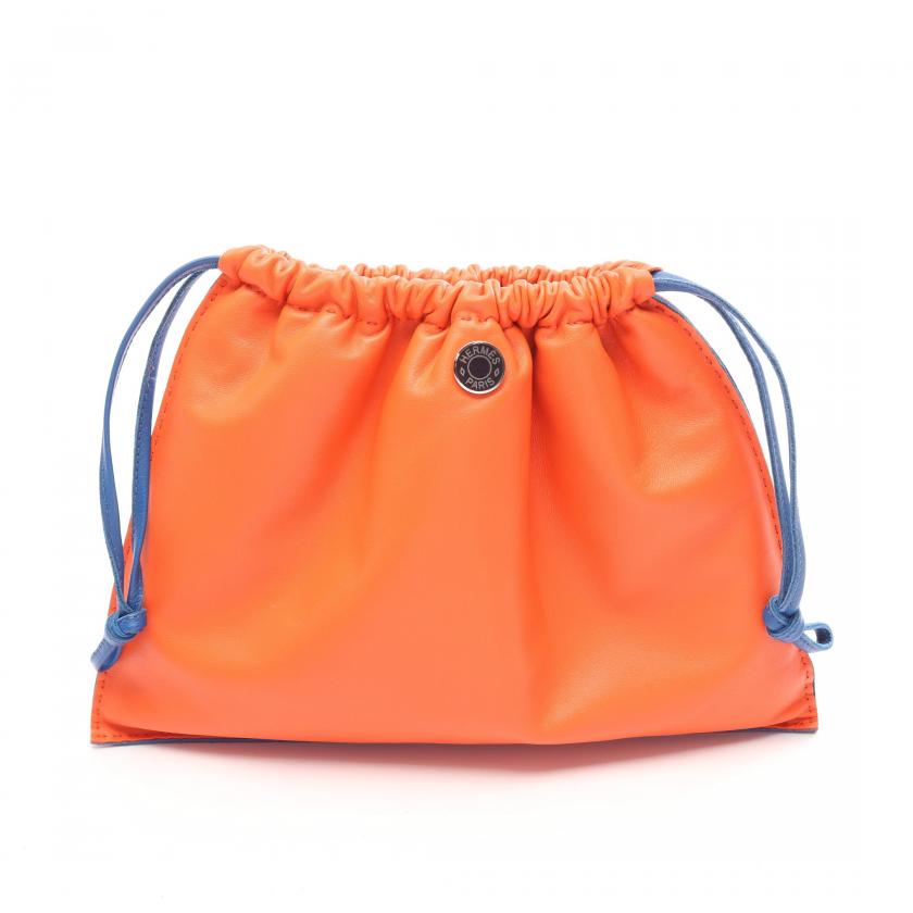 HERMES・財布・小物・ピロ オレンジポピー ブルーフランス ポーチ ヴォースイフト オレンジ ブルー U刻印