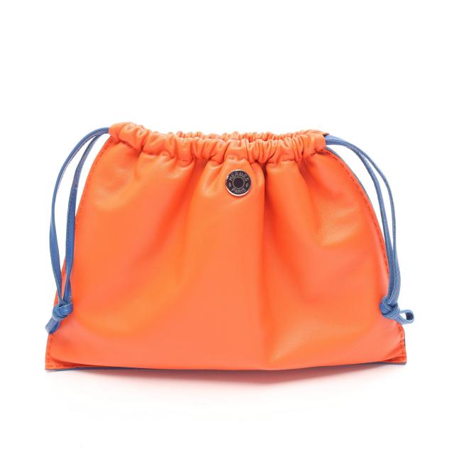 HERMES・財布・小物・ピロ オレンジポピー ブルーフランス ポーチ ヴォースイフト オレンジ ブルー U刻印