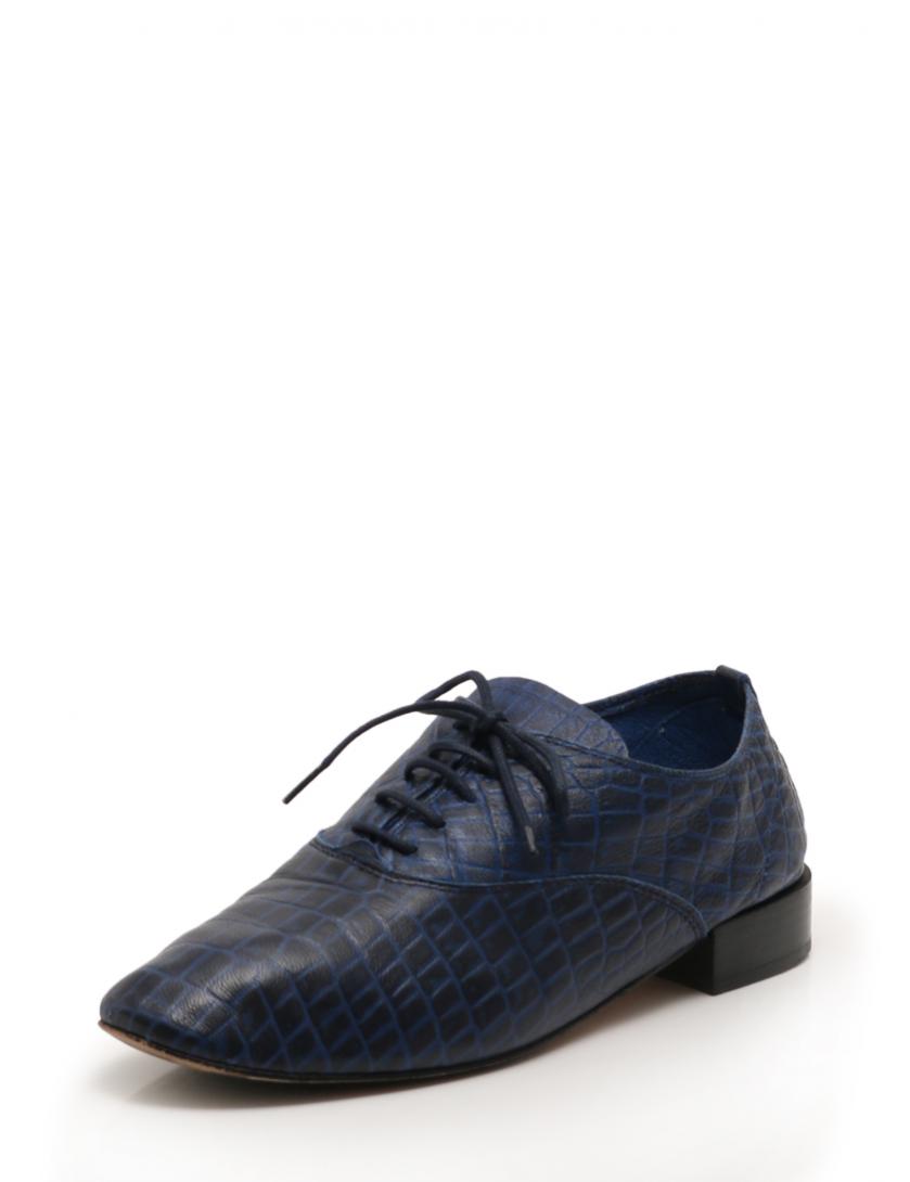 レペット Repetto Zizi ドレスシューズ クロコダイル型押し レザー ネイビー 青 ハイブランド ブランド専門の中古通販サイト