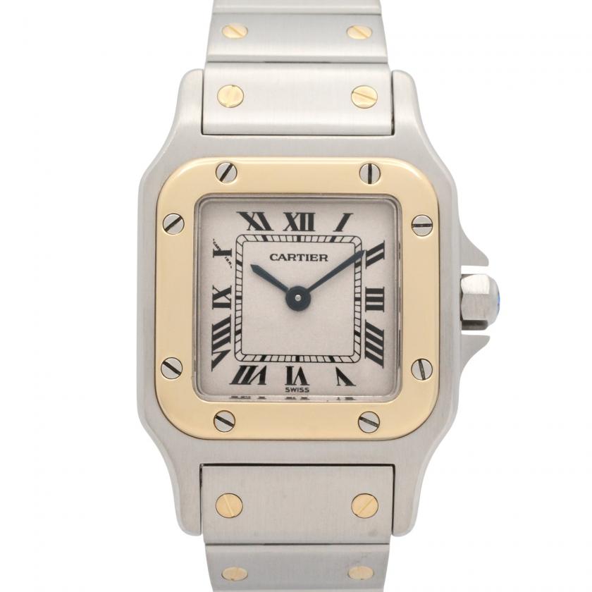 Cartier・時計・サントス ガルベ SM レディース 腕時計 クオーツ K18（イエローゴールド） ステンレススチール シルバー