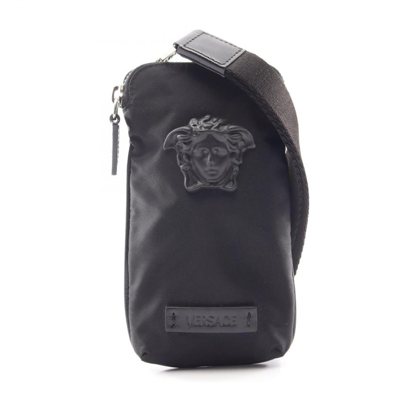 Versace・バッグ・メデューサ ミニ ショルダーバッグ ナイロン レザー ブラック