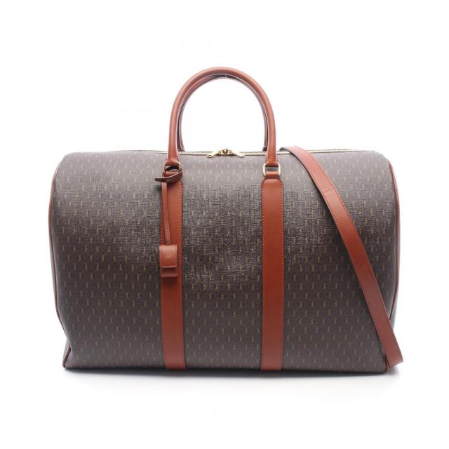 SAINT LAURENT PARIS・バッグ・ル モノグラム ダッフルバッグ 2WAY トラベルバッグ ボストンバッグ PVC レザー ブラウン ダークブラウン