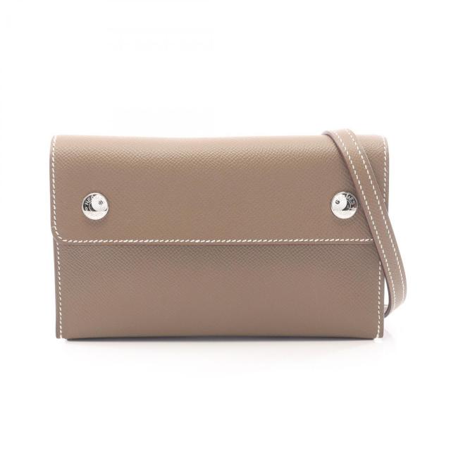 HERMES・バッグ・エルメスナップ トゥーゴー エトゥープ ショルダーバッグ ヴォーエプソン グレーブラウン シルバー金具 K刻印