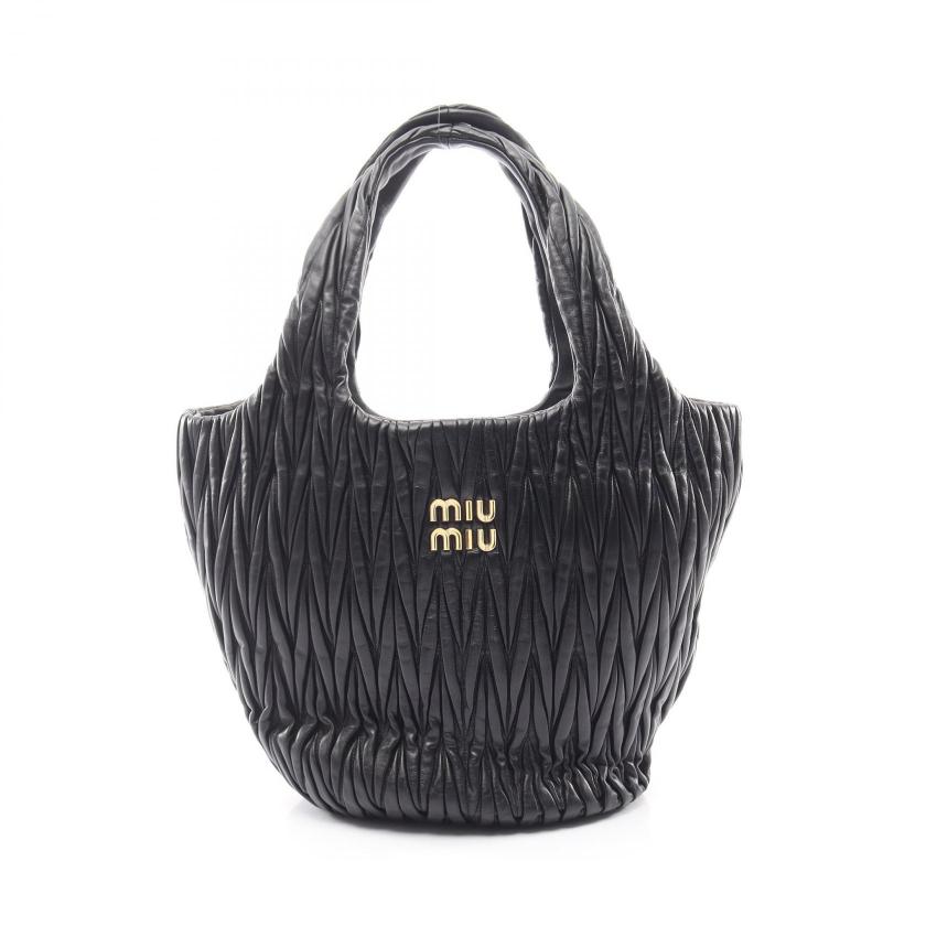 miu miu・バッグ・マテラッセ ショルダーバッグ トートバッグ レザー ブラック