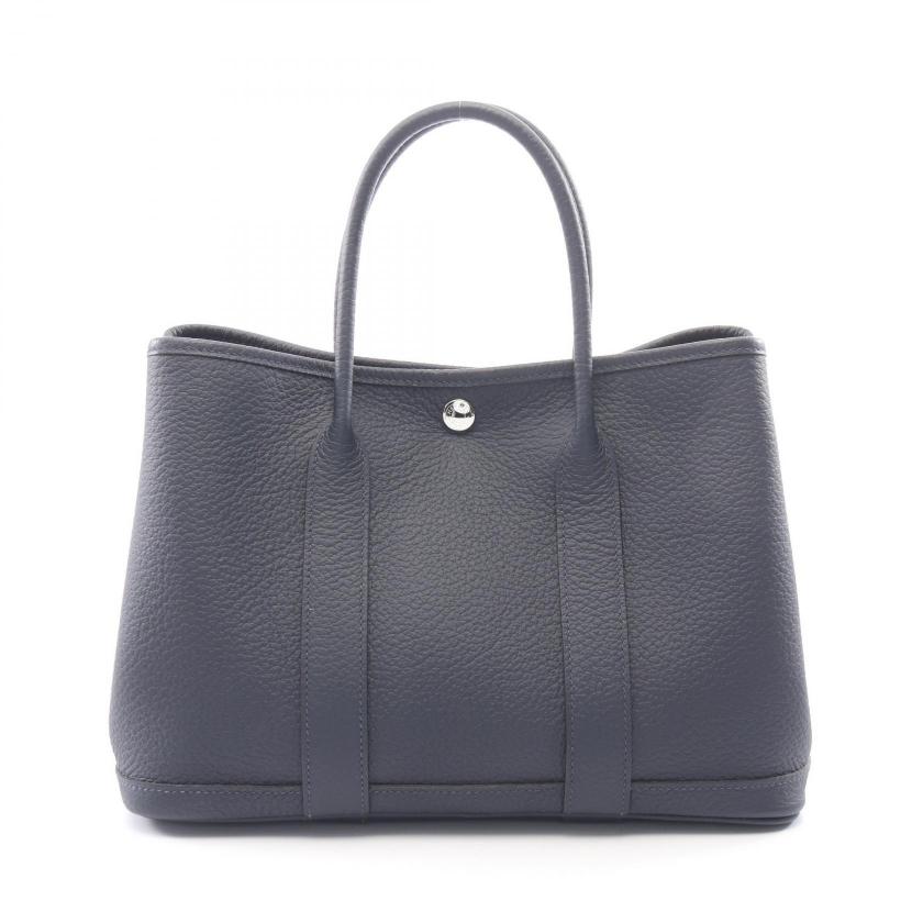 HERMES・バッグ・ガーデンパーティTPM ブルーニュイ ハンドバッグ トートバッグ ネゴンダ ネイビー シルバー金具 Y刻印