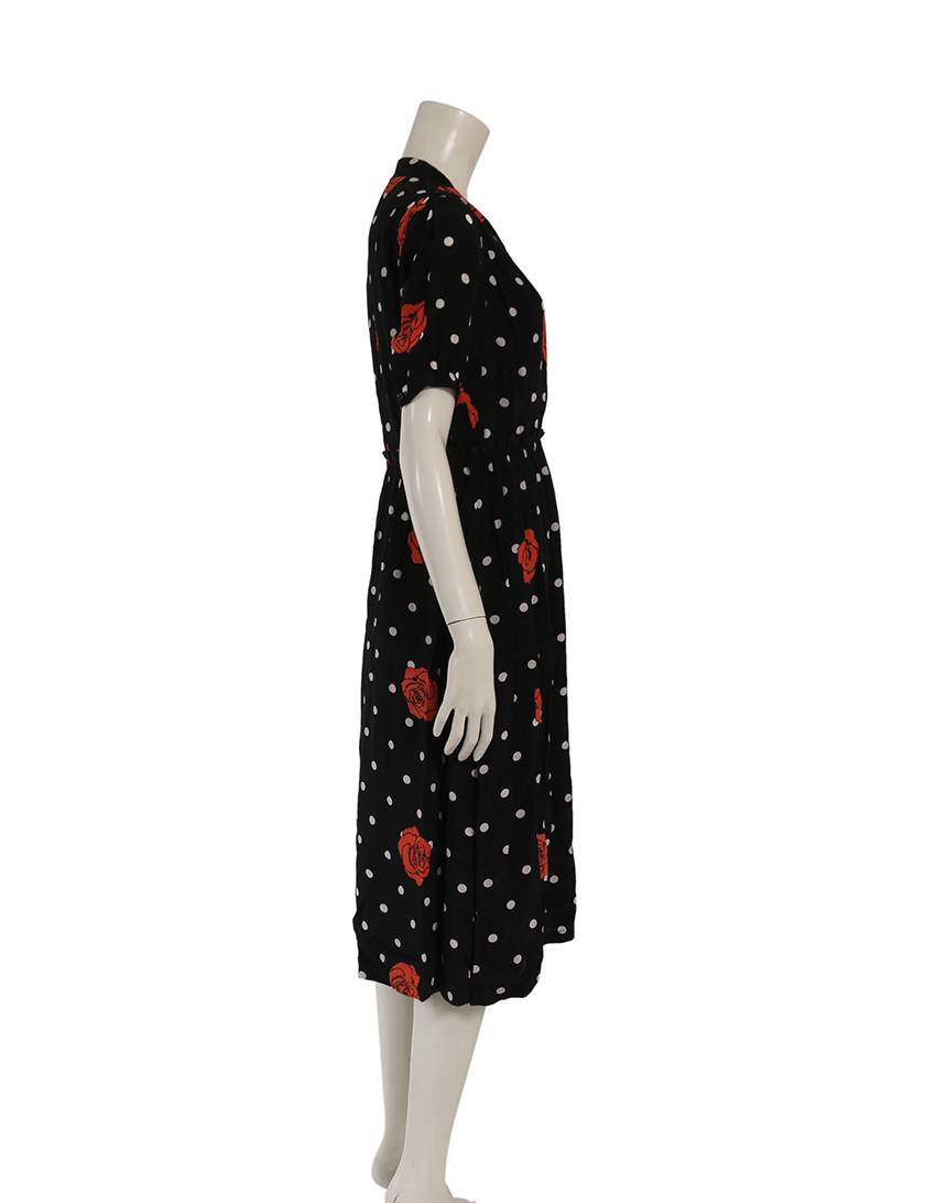 ディーゼル Diesel D Leah Dress ワンピース ローズ ドット レーヨン 黒 白 赤 ハイブランド ブランド専門の中古通販サイト 1559