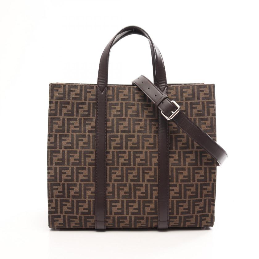 FENDI・バッグ・ズッカ 2WAY ハンドバッグ トートバッグ キャンバス レザー ブラウン
